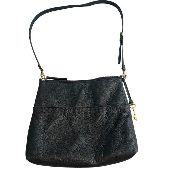 Fossil Fiona Black Leather Crossbody Tote Bag - Picture 5 of 8